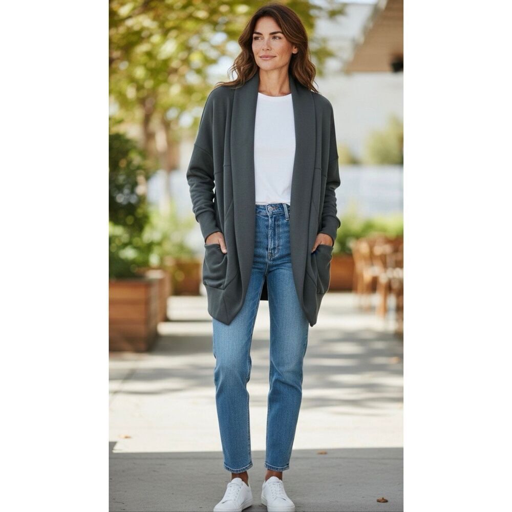 SPANX XS/S AirEssentials Cocoon Cardigan Dark Palm green long sleeve